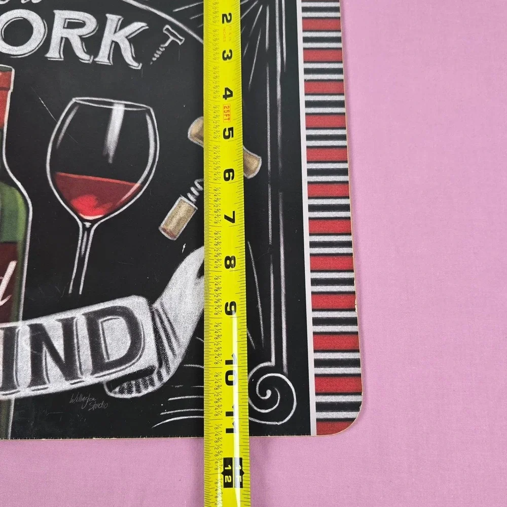 Wellington Studio Wine Placemats Set of 4 Cork Back Uncork and Unwind Chalkboard